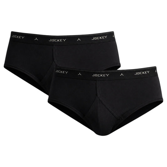 2 Pack Mens Jockey Y-Front Briefs Underwear Black