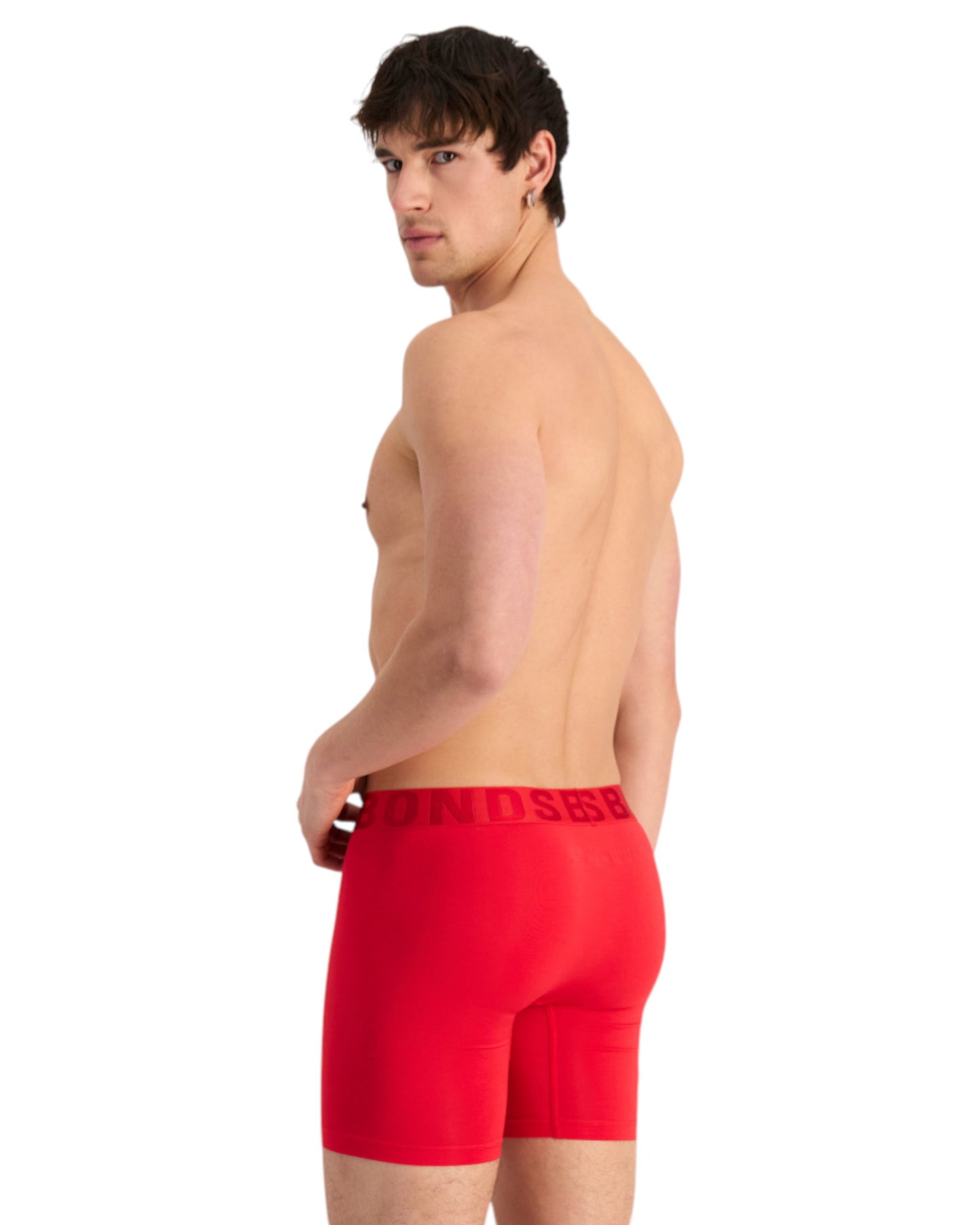 6 Pack Mens Bonds Chafe Off Trunks Underwear Red/Charcoal