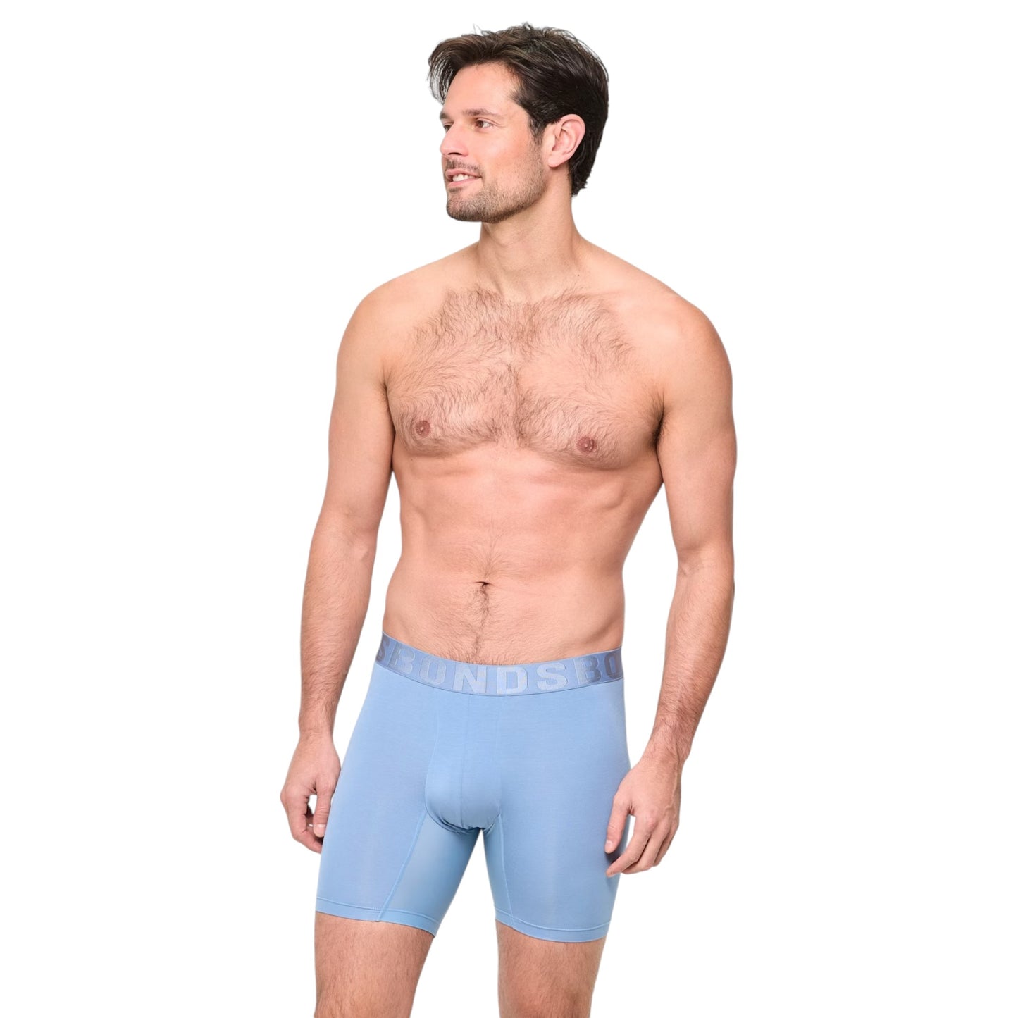 2 Pack Mens Bonds Chafe Off Trunks Underwear Light Blue/Grey