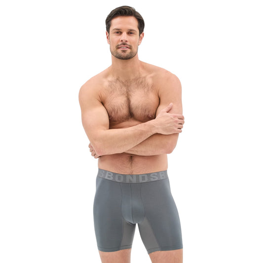 6 Pack Mens Bonds Chafe Off Trunks Underwear Light Blue/Grey