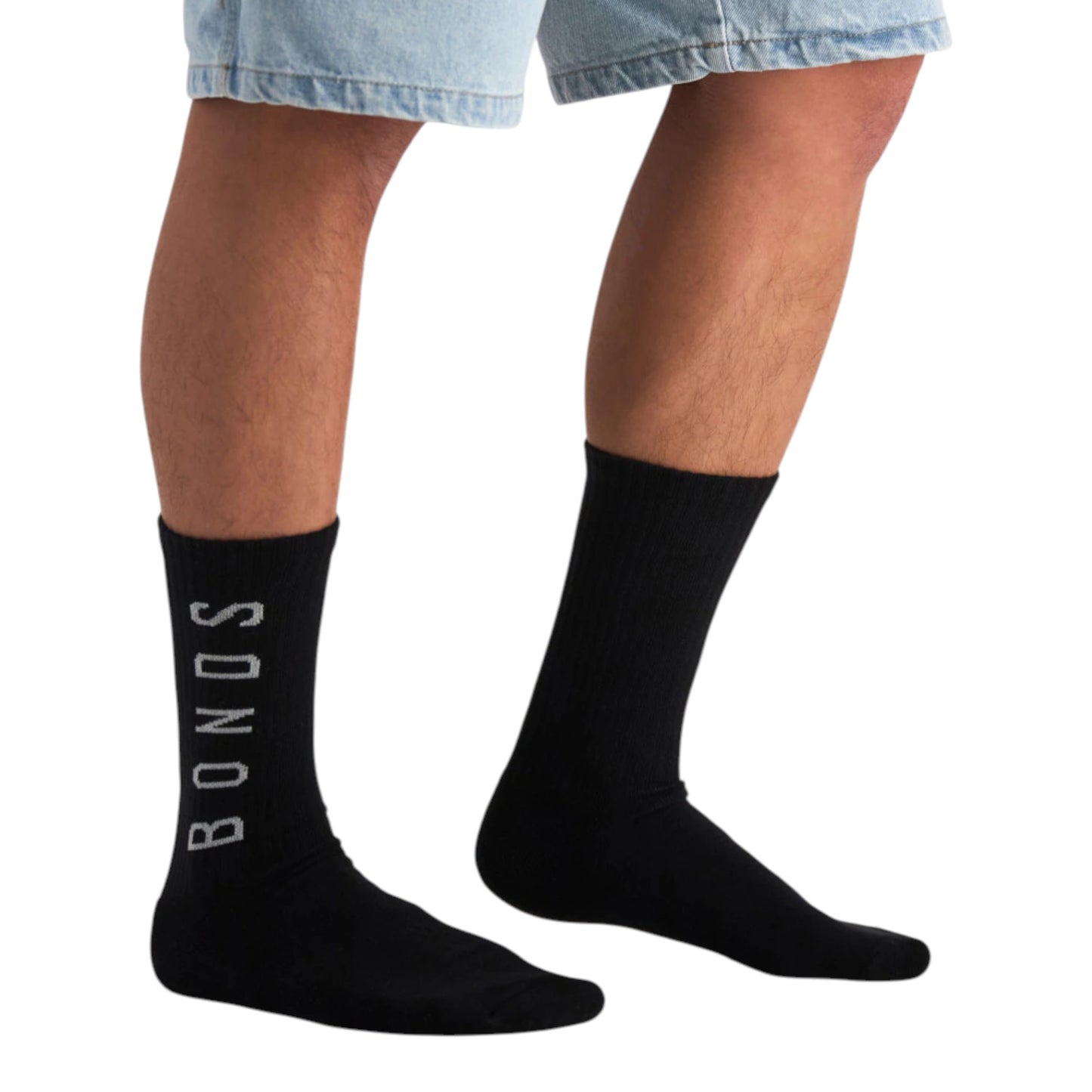 2 Pack Mens Bonds Originals Crew Socks Black