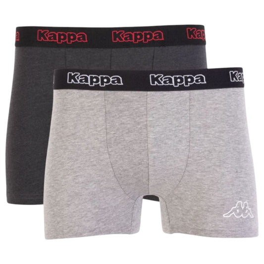 2 Pack Mens Kappa Boxers Trunks Underwear Anthracite/Grey
