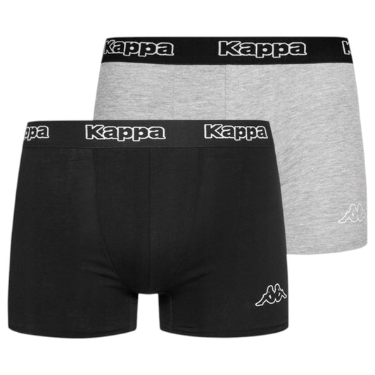 2 Pack Mens Kappa Boxers Trunks Underwear Black/Grey