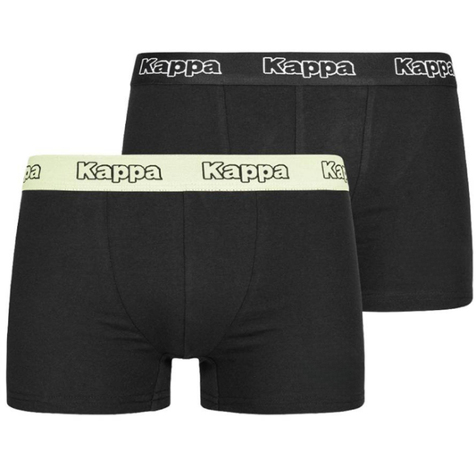 2 Pack Mens Kappa Boxers Trunks Underwear Black/Yellow