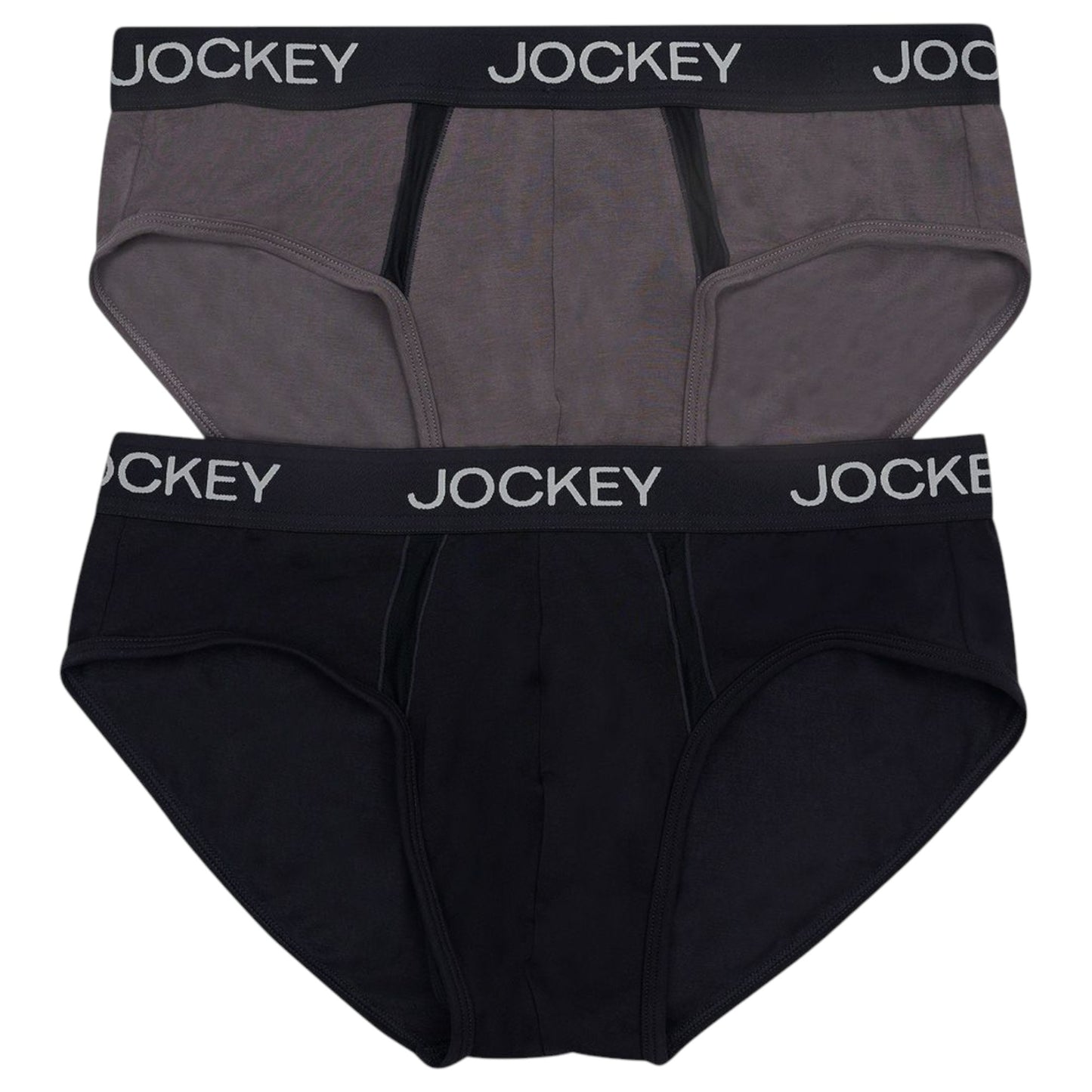 6 Pack Mens Jockey Chafe Proof Pouch Briefs Underwear Black/Grey