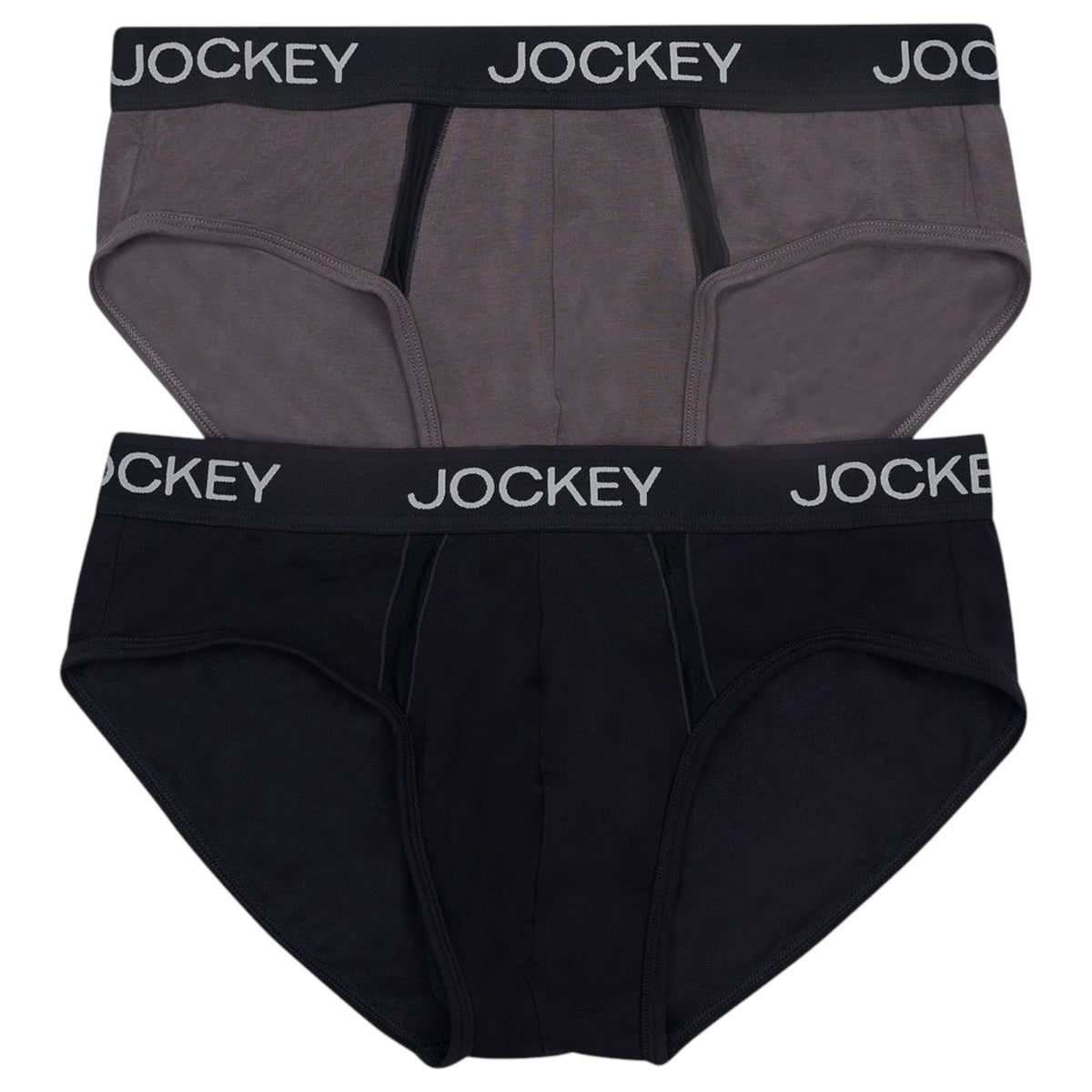 6 Pack Mens Jockey Chafe Proof Pouch Briefs Underwear Black/Grey