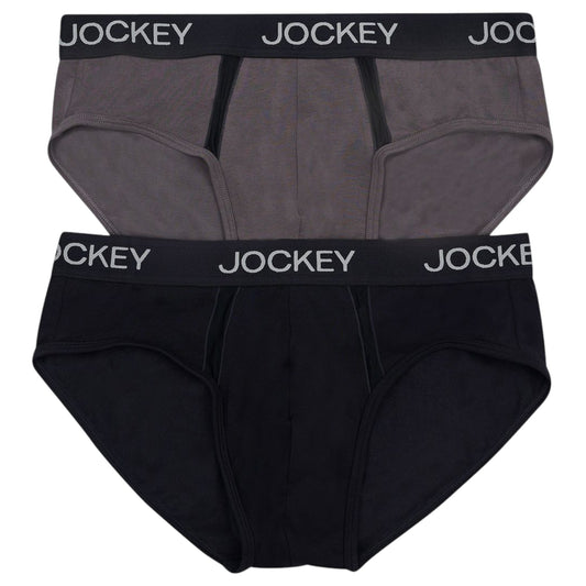 6 Pack Mens Jockey Chafe Proof Pouch Briefs Underwear Black/Grey