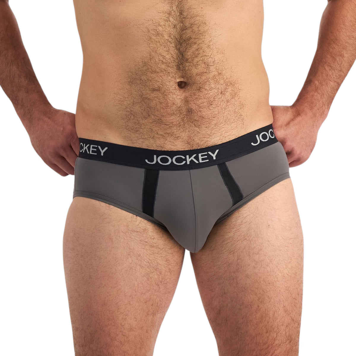 6 Pack Mens Jockey Chafe Proof Pouch Briefs Underwear Black/Grey