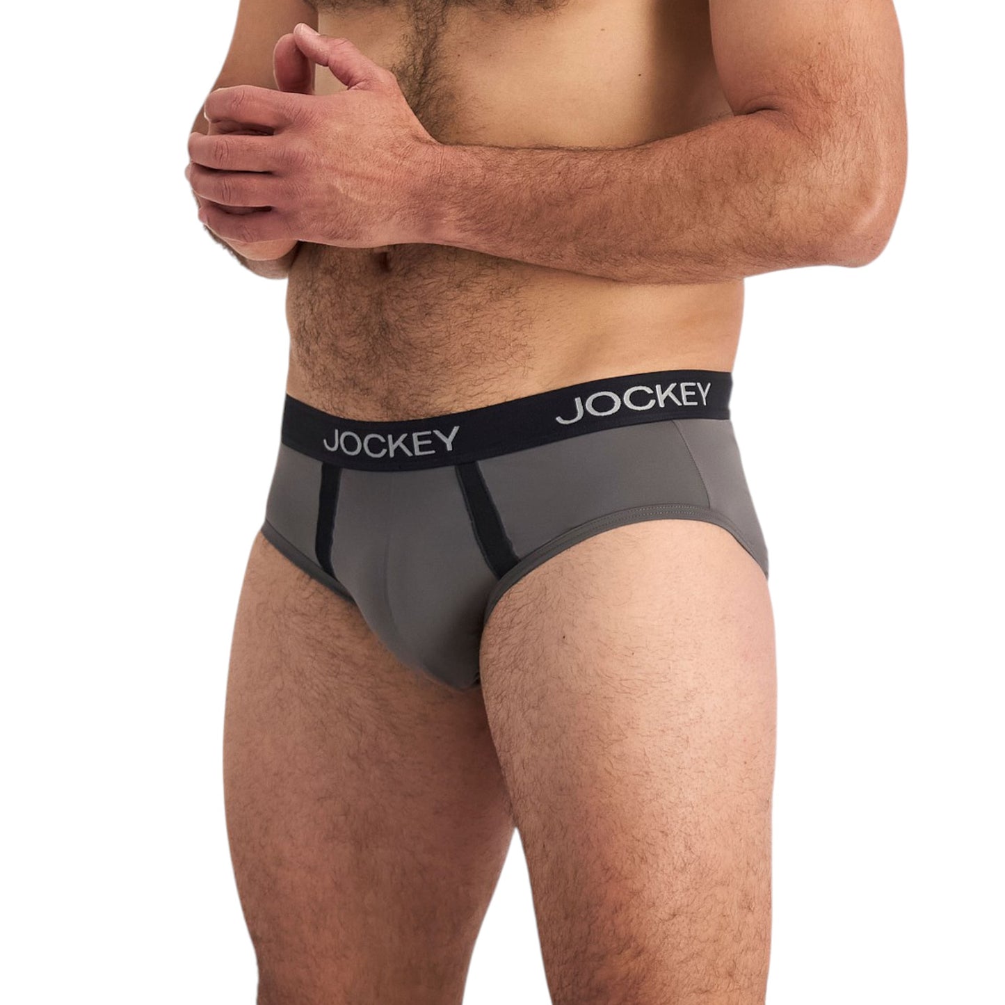 6 Pack Mens Jockey Chafe Proof Pouch Briefs Underwear Black/Grey