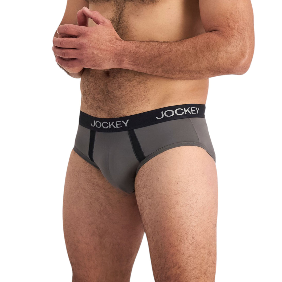 6 Pack Mens Jockey Chafe Proof Pouch Briefs Underwear Black/Grey