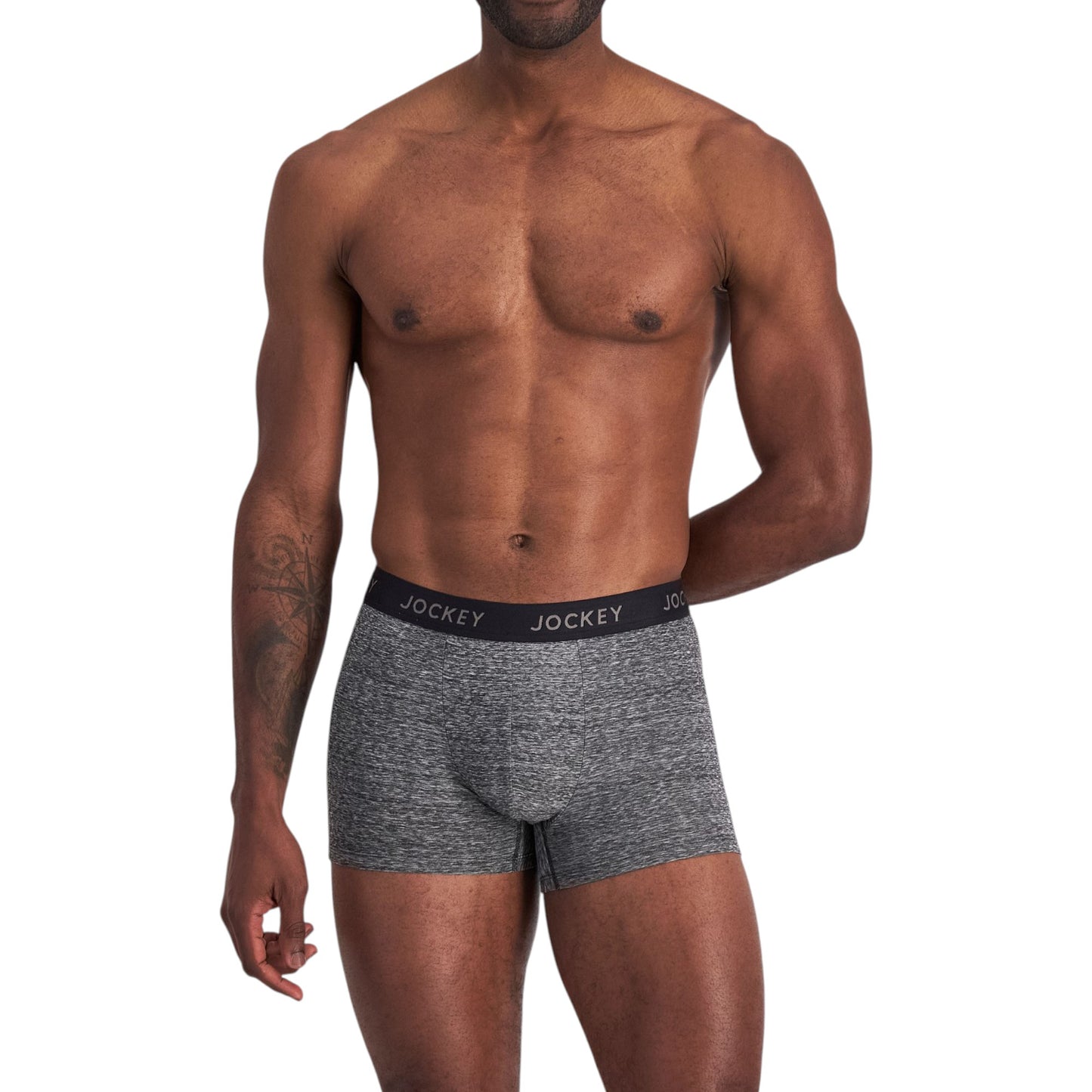 2 x Mens Jockey Comfort Classics Microfibre Trunks Black Marle Underwear