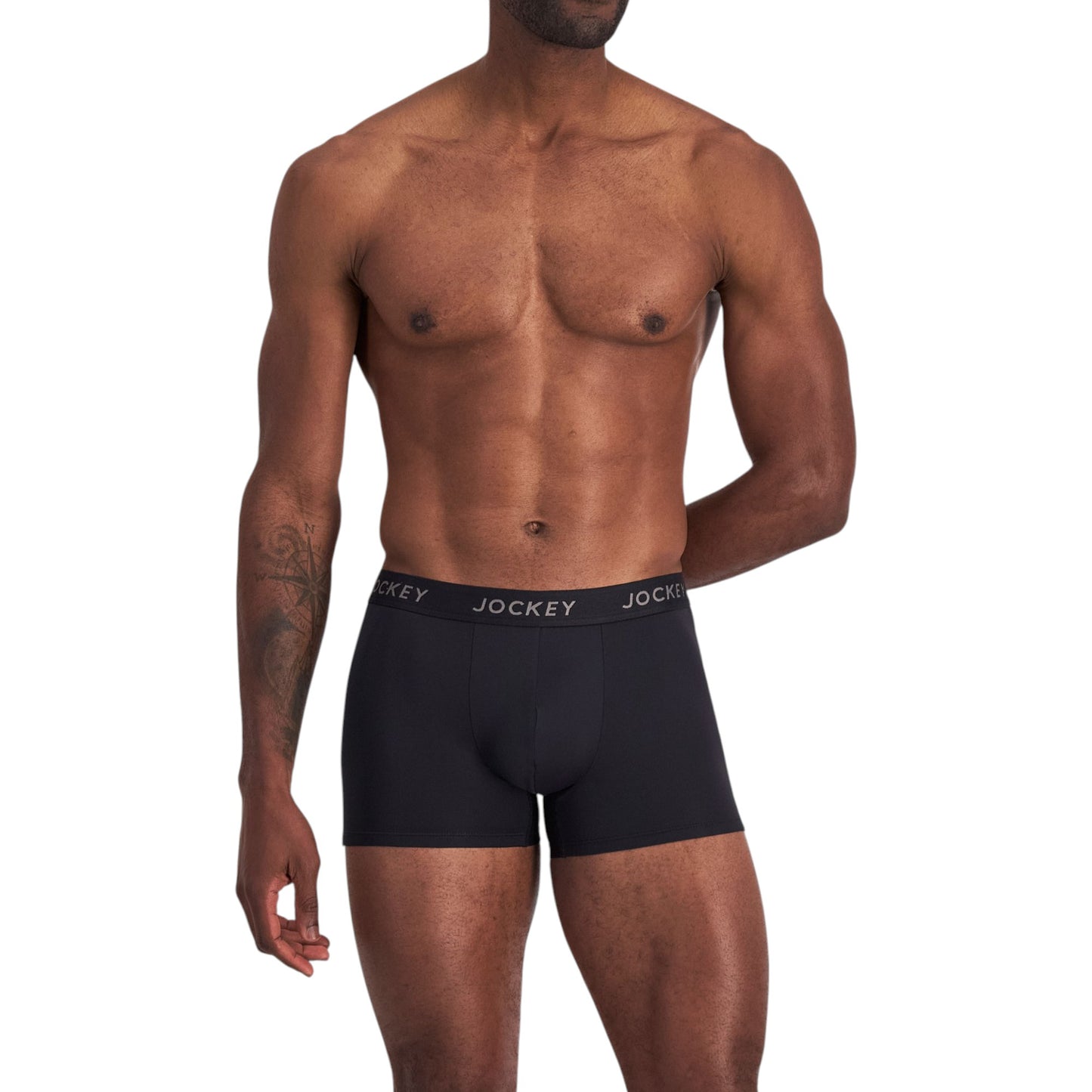 6 Pack Mens Jockey Comfort Classics Microfibre Trunks Underwear Black Marle