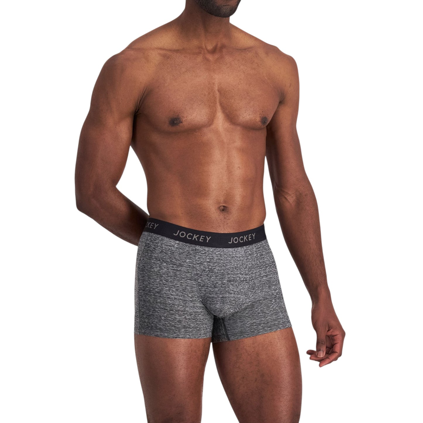 2 x Mens Jockey Comfort Classics Microfibre Trunks Black Marle Underwear