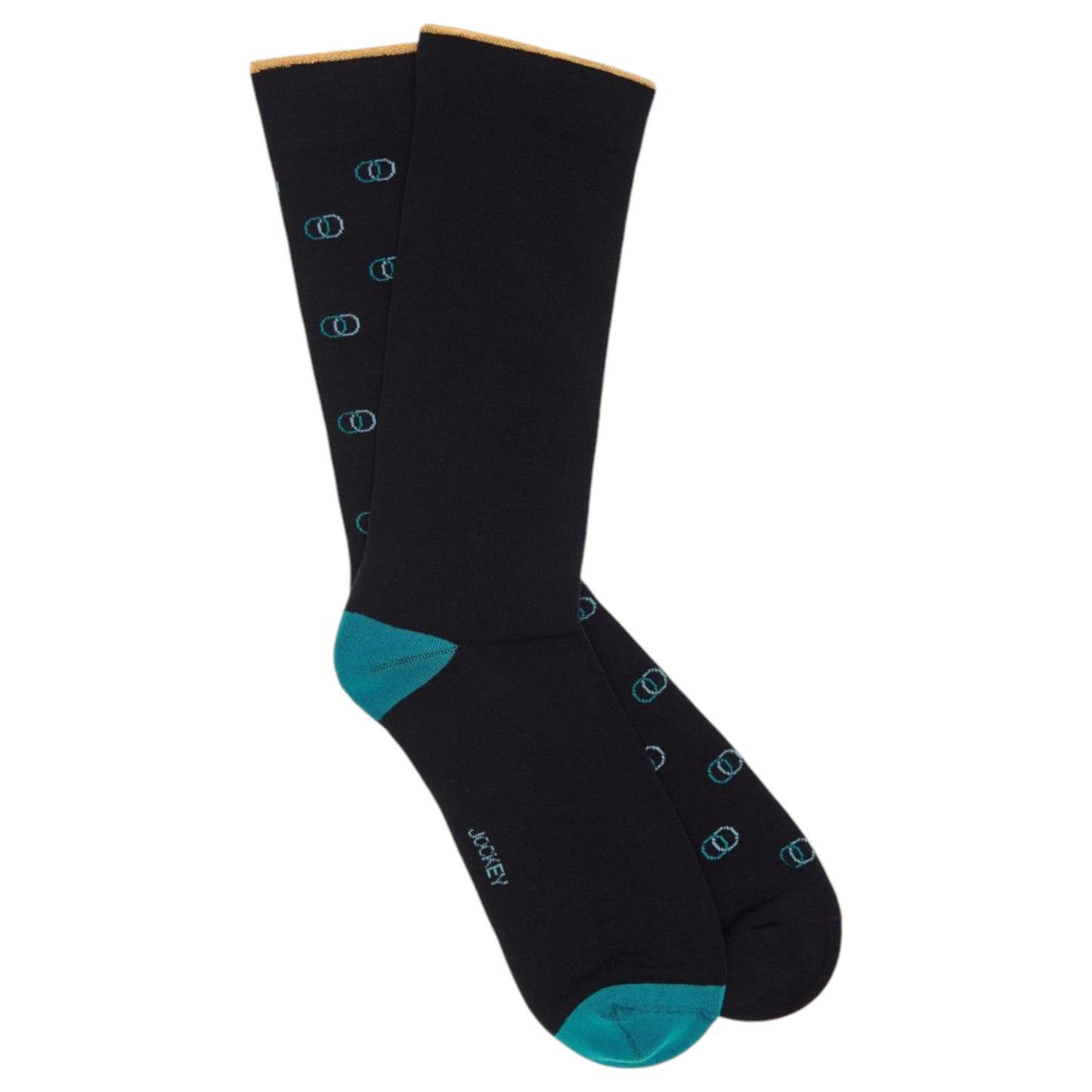 2 Pack Mens Jockey Circulation Cotton Crew Socks Black