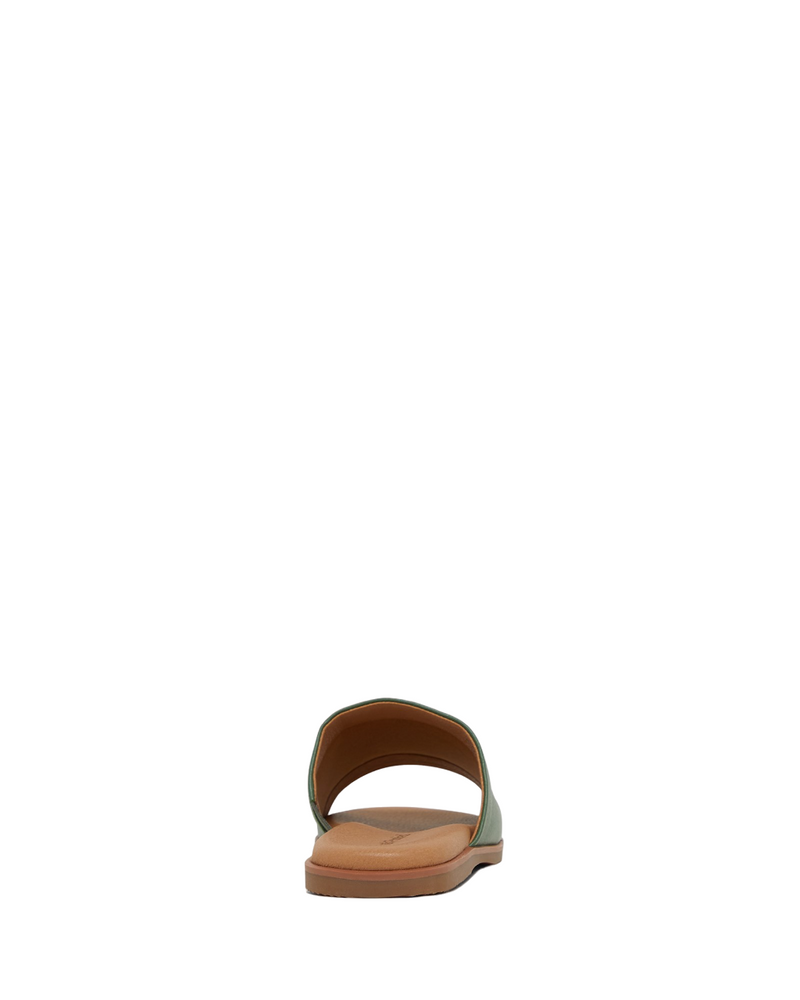 Hush Puppies Womens Paradise Slip On Leather Slides Basil Green Sandals