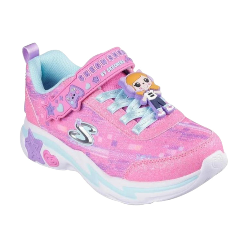 Kids Snuggle Sneaks - Skech Squad Pink Multi Girls Sneakers