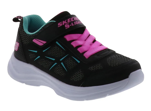 Kids Girls Skechers Glimmer Kicks - Fresh Glow Shoes Black