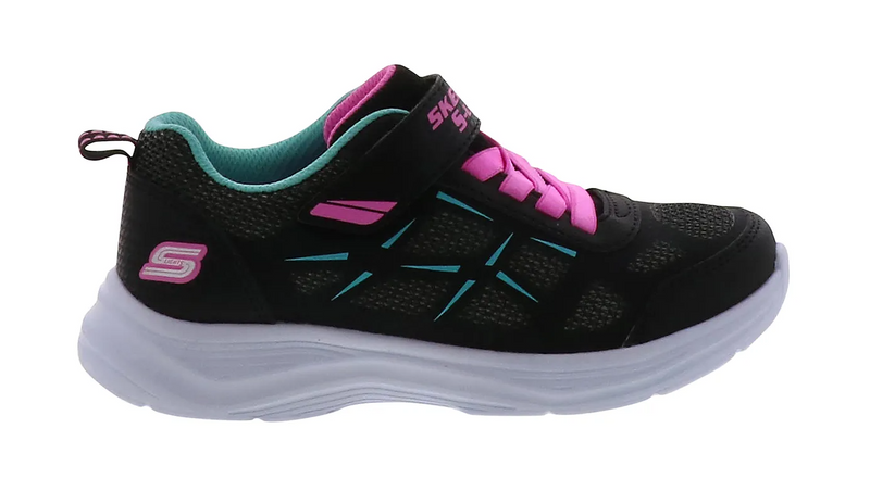 Kids Skechers Glimmer Kicks - Fresh Glow Black Comfy Running Shoes