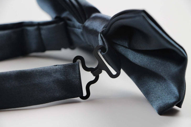 Mens Gunmetal Solid Plain Colour Bow Tie