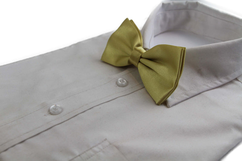 Mens Honey Yellow Solid Plain Colour Bow Tie