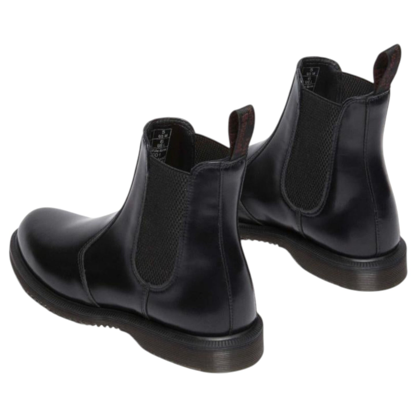 Womens Dr. Martens Flora Chelsea Boots Black Polished Smooth
