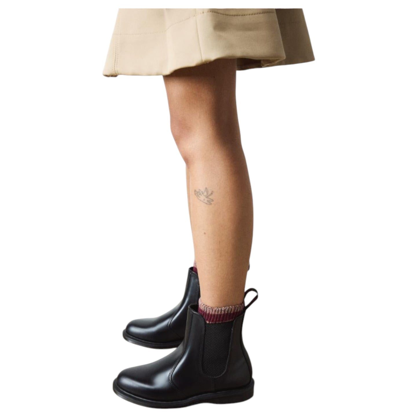 Womens Dr. Martens Flora Chelsea Boots Black Polished Smooth
