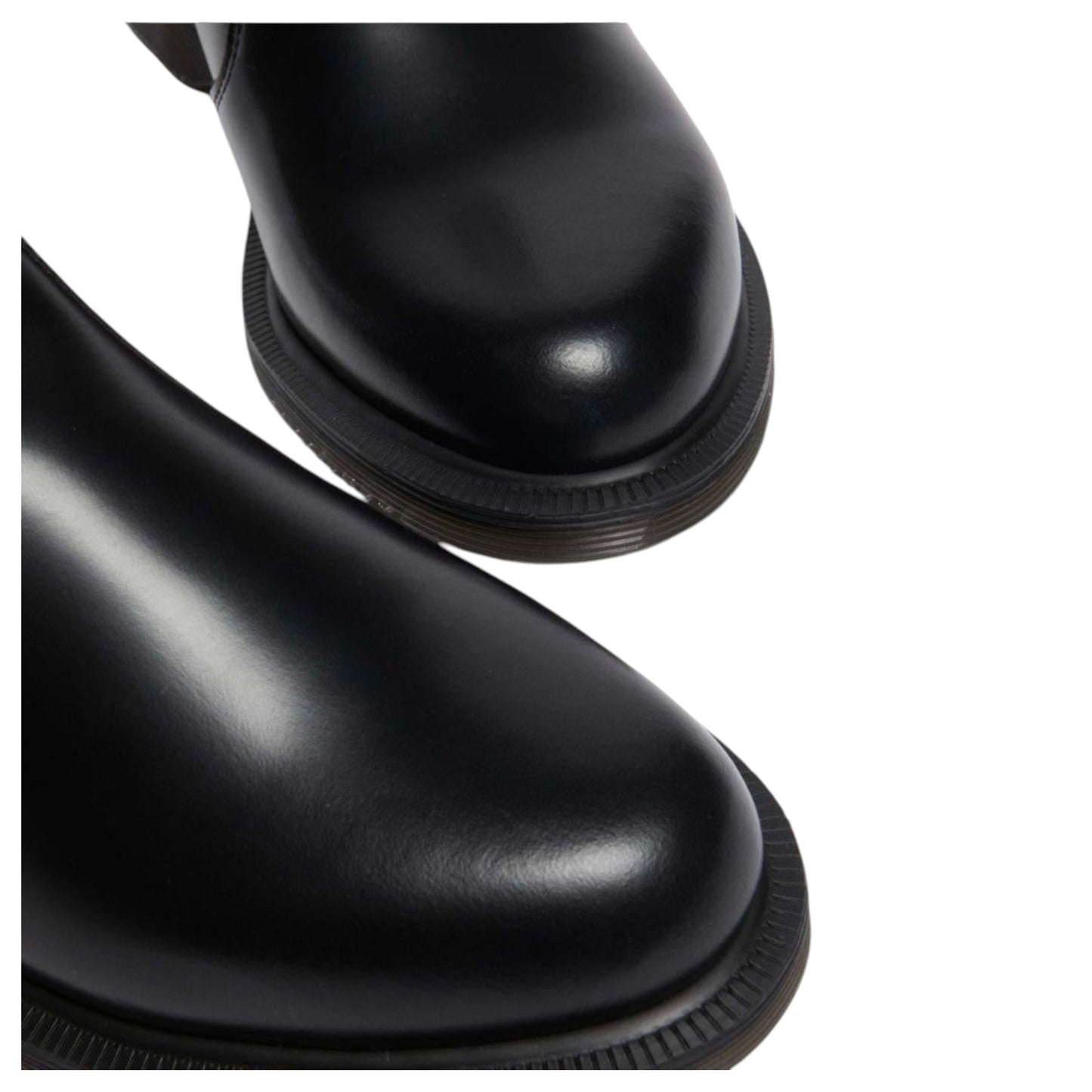 Womens Dr. Martens Flora Chelsea Boots Black Polished Smooth