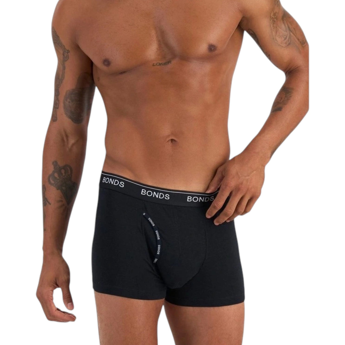 3 Pack Mens Bonds Guyfront Luxe Bamboo Trunks Underwear Black/Khaki/Sand