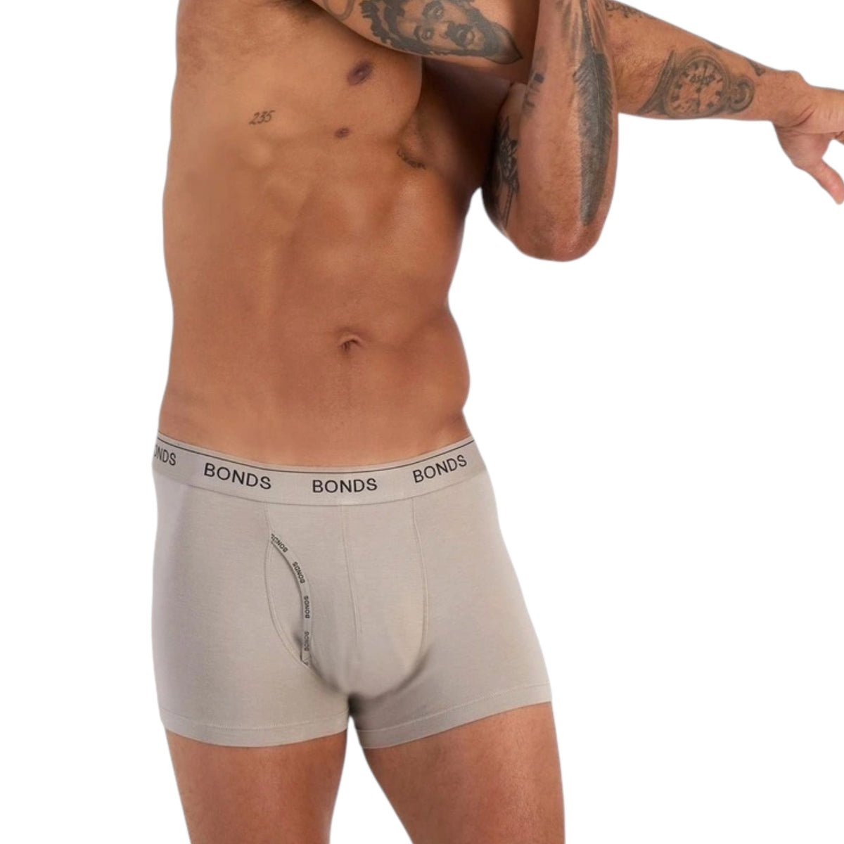 3 Pack Mens Bonds Guyfront Luxe Bamboo Trunks Underwear Black/Khaki/Sand