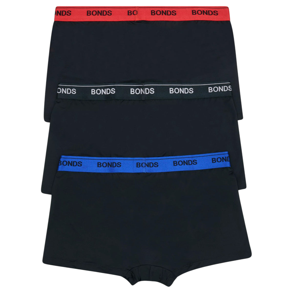 3 Pack Mens Bonds Guyfront Microfibre Trunks Underwear Black/Red/Blue