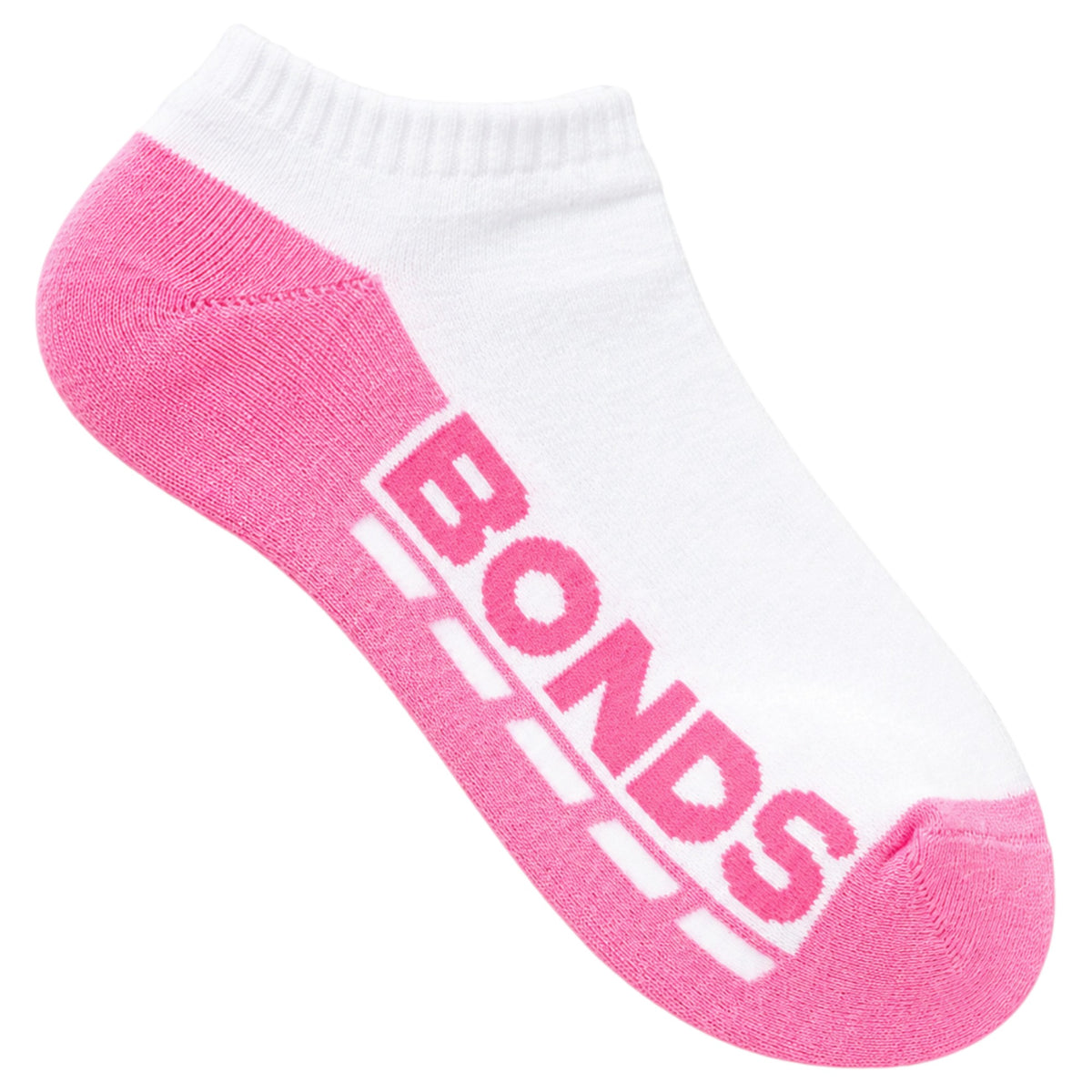 3 Pack Kids Girls Bonds Cushioned Low Cut Socks White/Pink/Aqua/Red