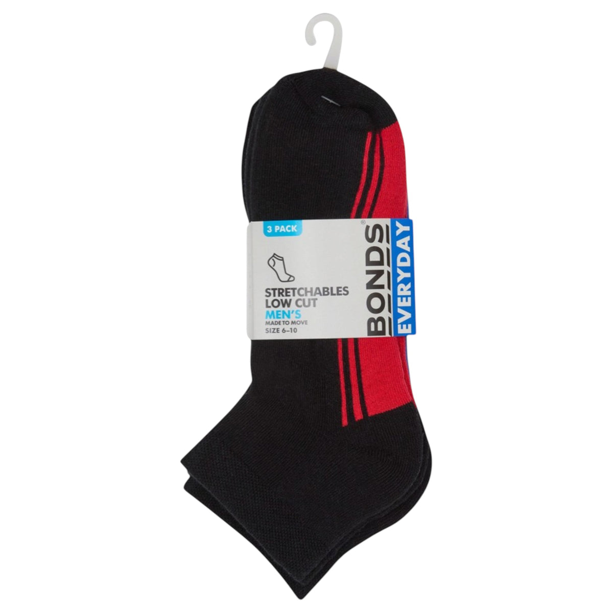 12 Pairs Mens Bonds Stretchables Cushioned Low Cut Socks Black