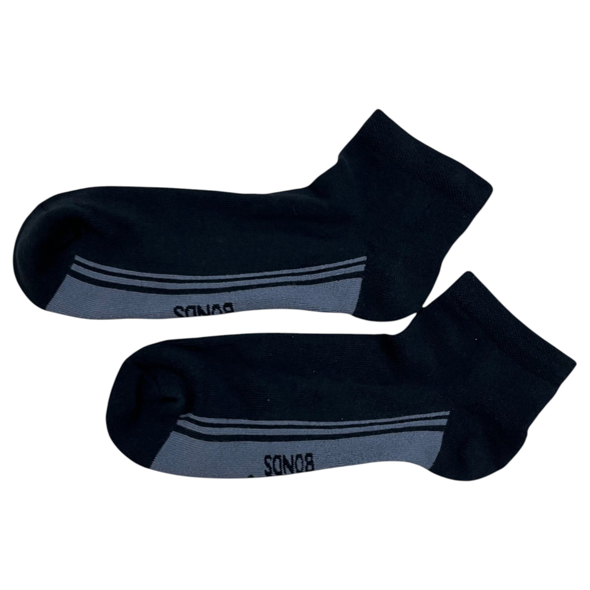 12 Pairs Mens Bonds Stretchables Cushioned Low Cut Socks Black