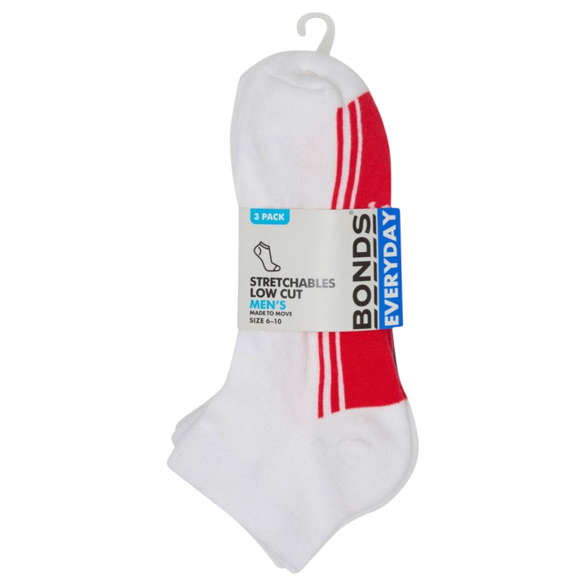 12 Pairs Mens Bonds Stretchables Cushioned Low Cut Socks White