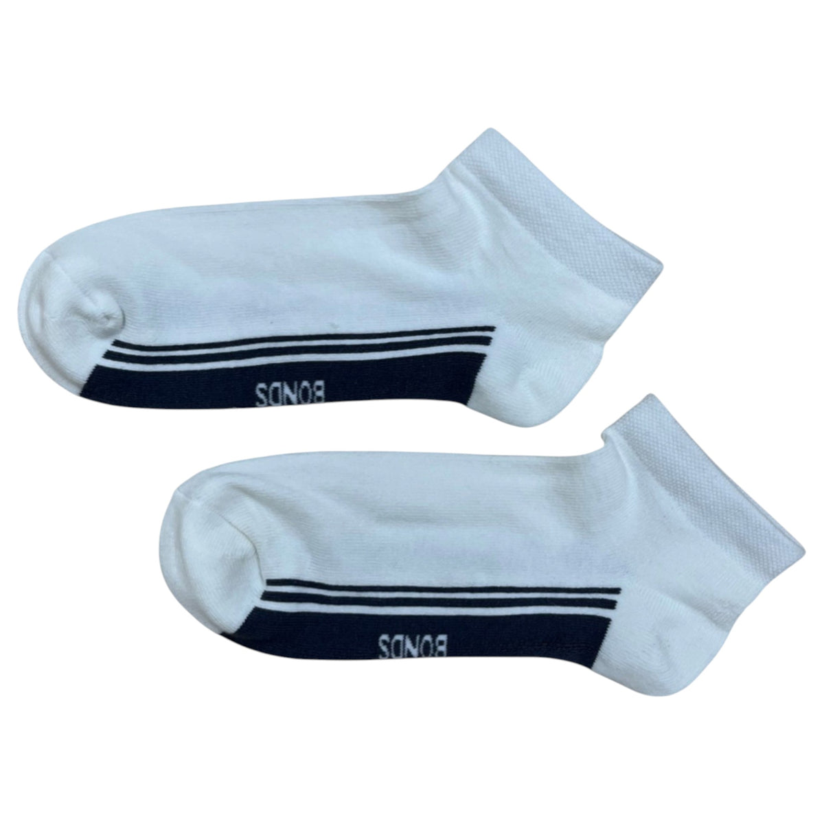 12 Pairs Mens Bonds Stretchables Cushioned Low Cut Socks White