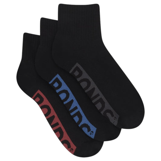 12 Pack Mens Bonds Logo Cushioned Quarter Crew Socks Black