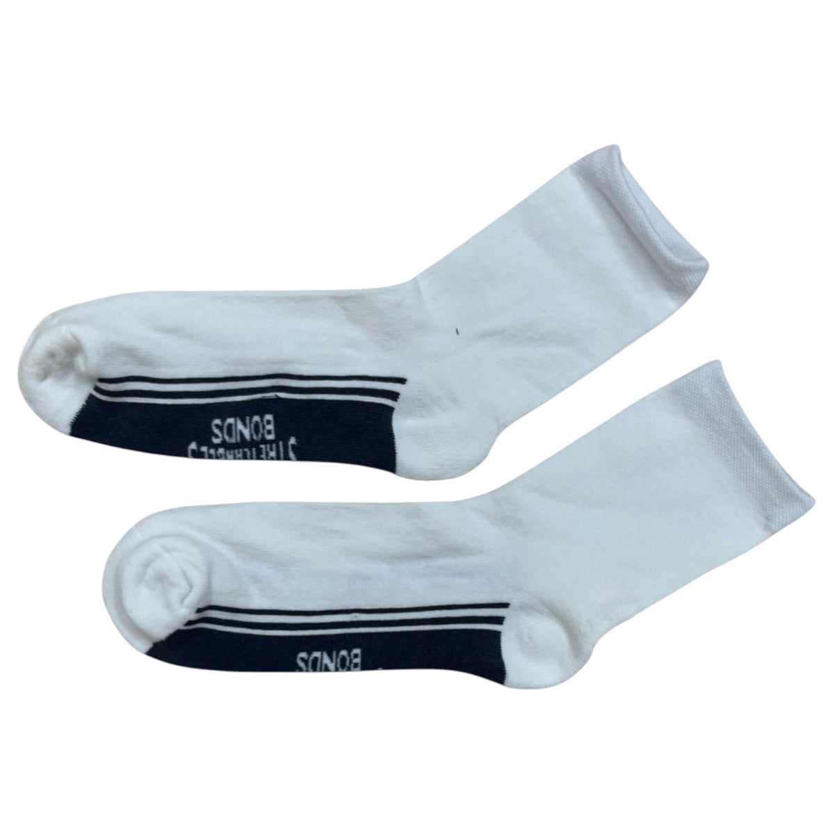 3 Pack Mens Bonds Stretchables Cushioned Quarter Crew Socks White