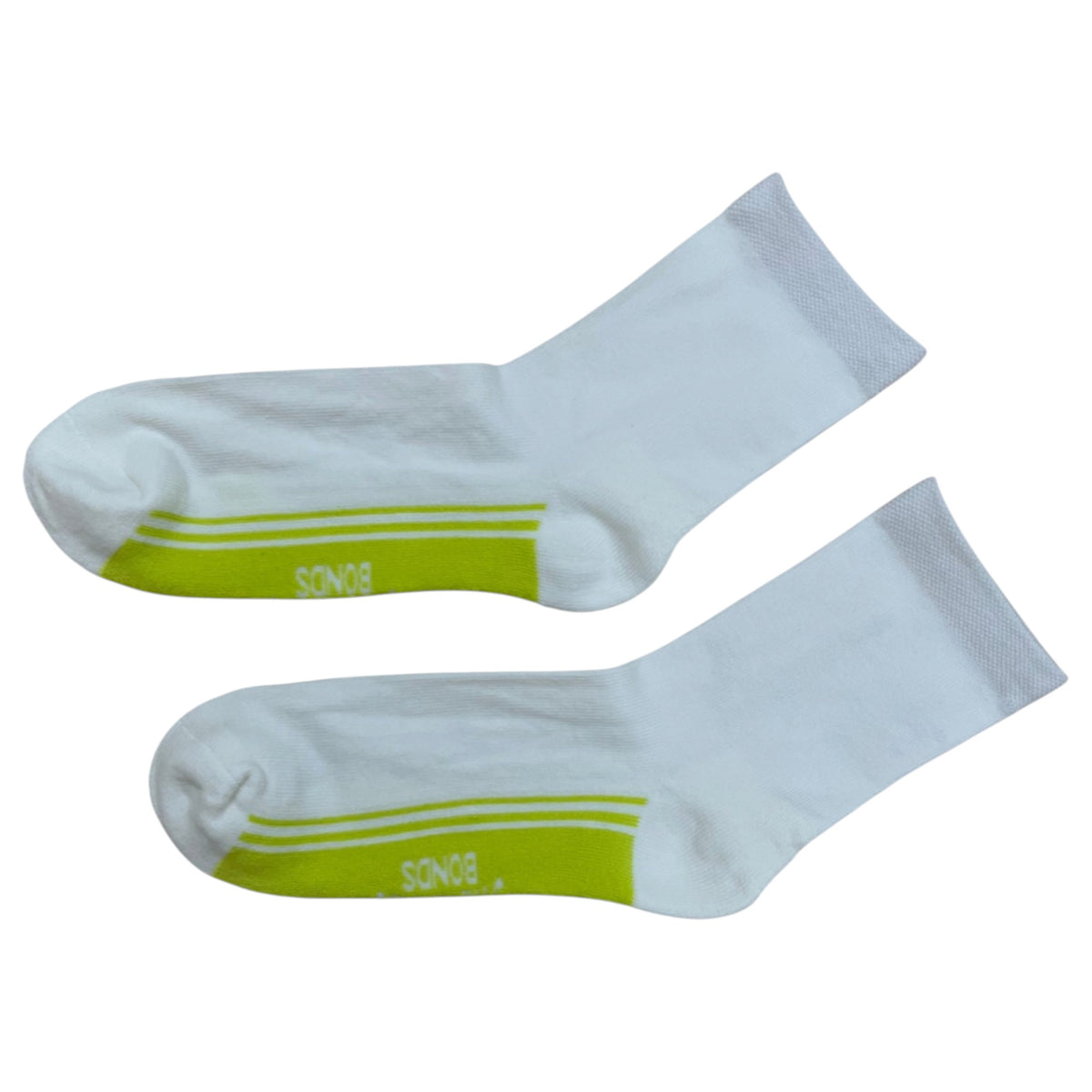 3 Pack Mens Bonds Stretchables Cushioned Quarter Crew Socks White