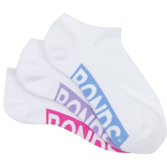 12 Pack Womens Bonds Logo Cushioned Low Cut Socks White