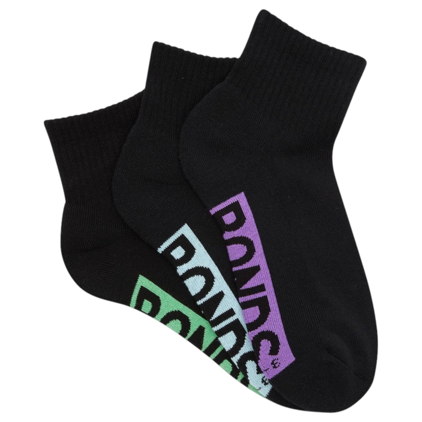 12 Pack Womens Bonds Logo Cushioned Quarter Crew Socks Black