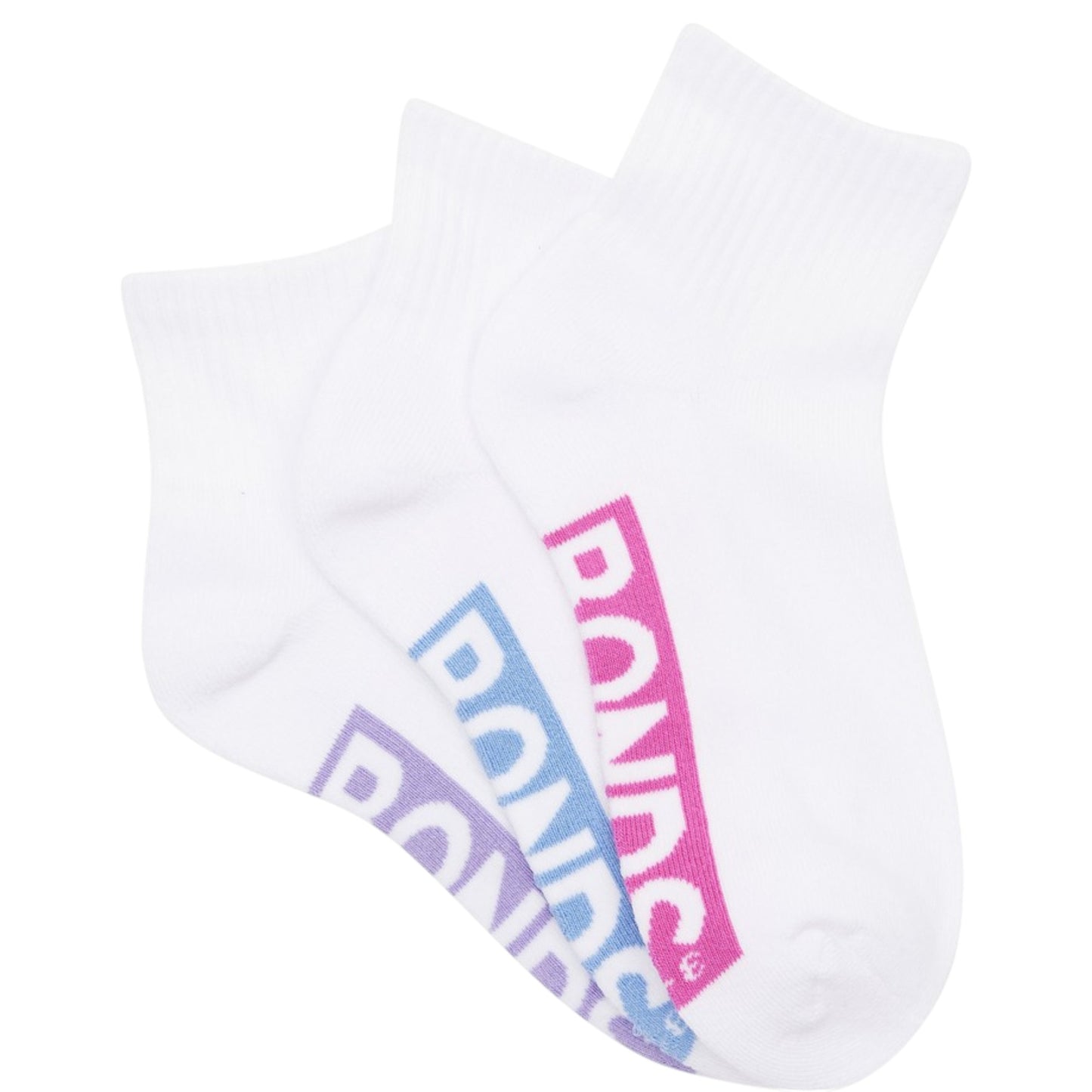 3 Pack Womens Bonds Logo Cushioned Quarter Crew Socks White