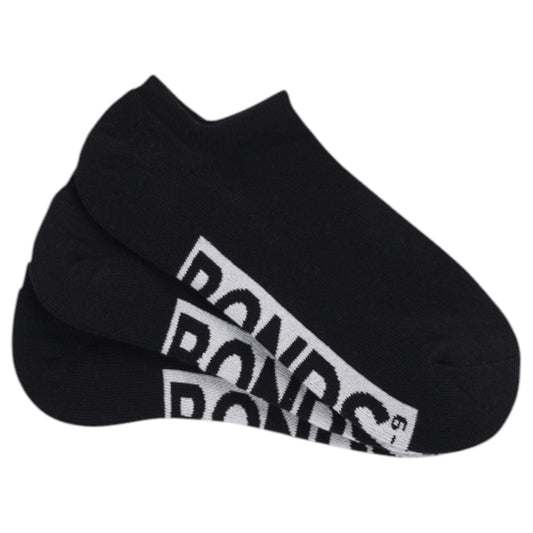 12 Pack Mens Bonds Logo Cushioned No Show Socks Black