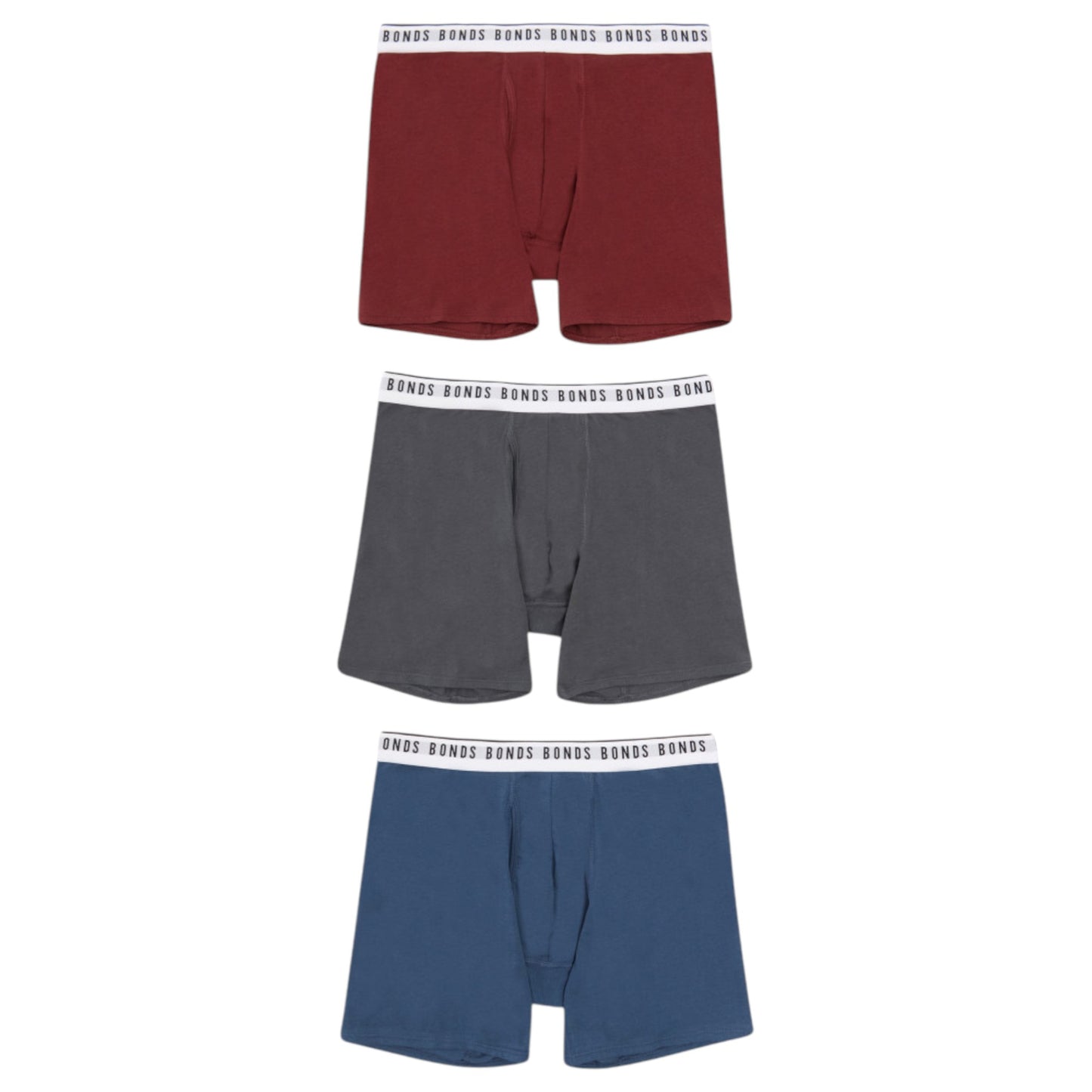 6 Pack Mens Bonds Cotton Stretch Trunks Underwear Navy/Grey/Maroon