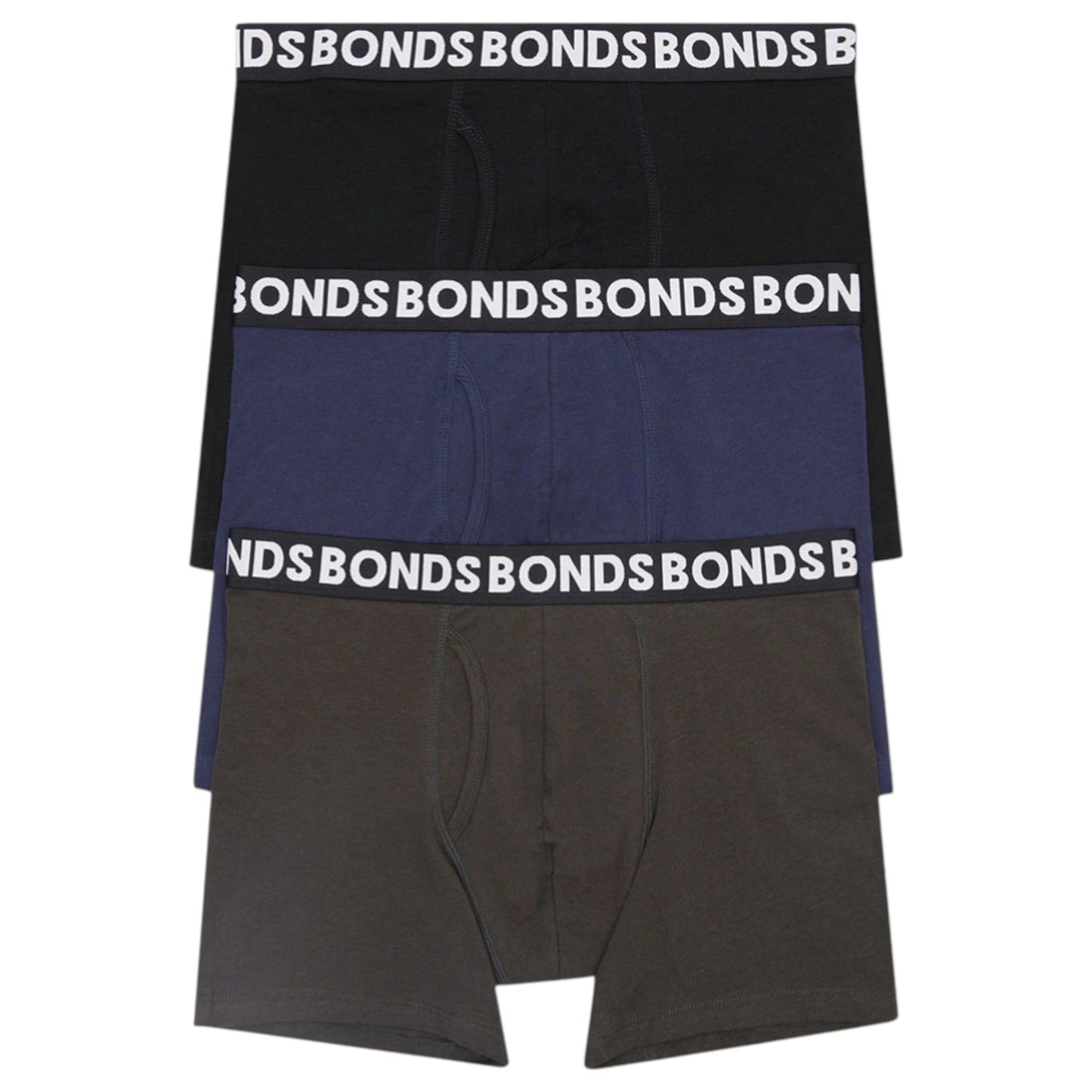 6 Pack Mens Bonds Everyday Mid Trunks Underwear Navy/Khaki/Black