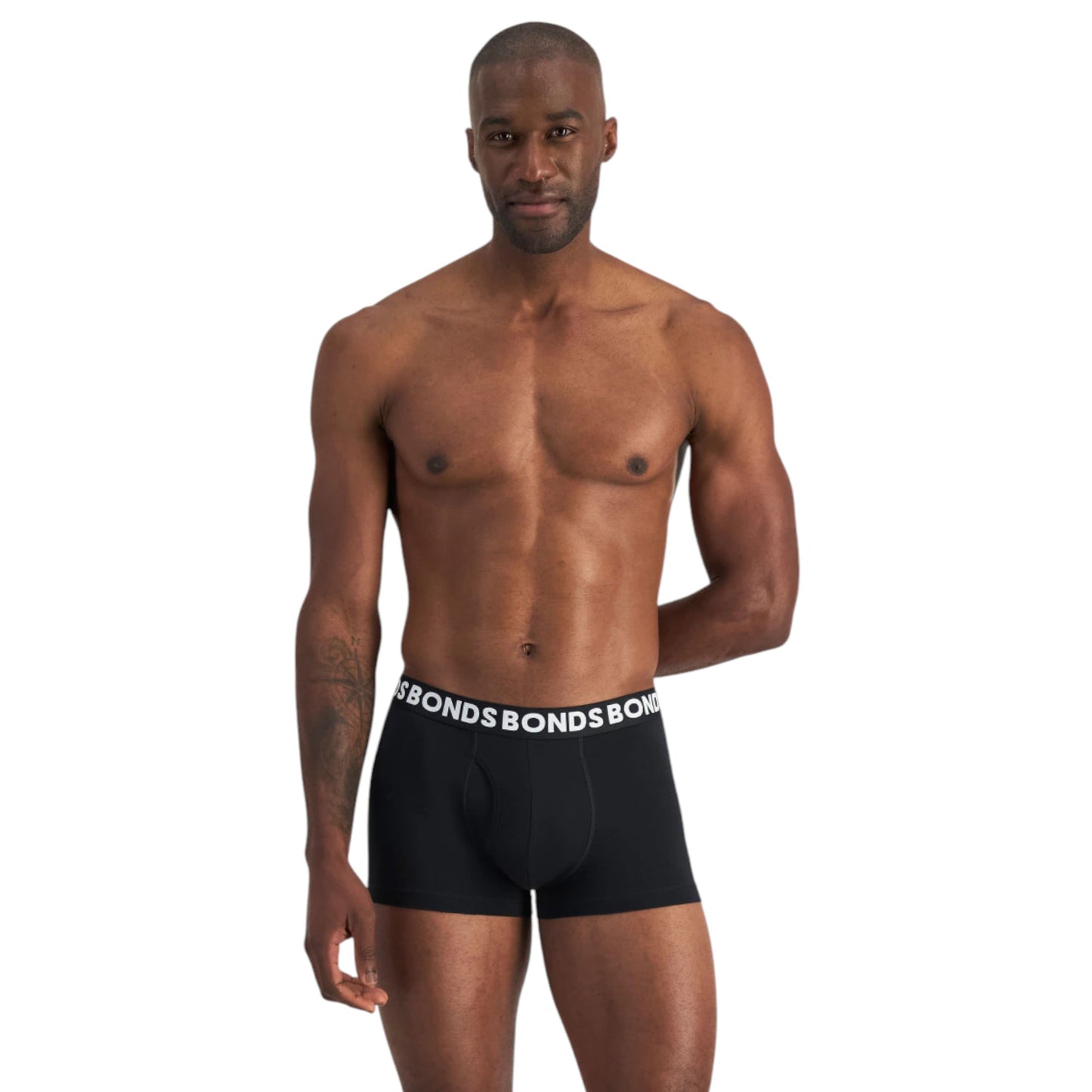 3 Pack Mens Bonds Classic Trunk Trunks Underwear Black/Palm Oasis