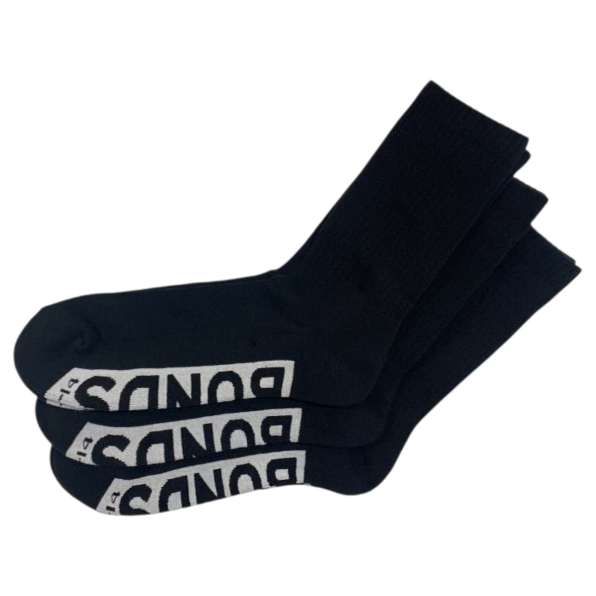 12 Pack Mens Bonds Logo Cushioned Crew Socks Black