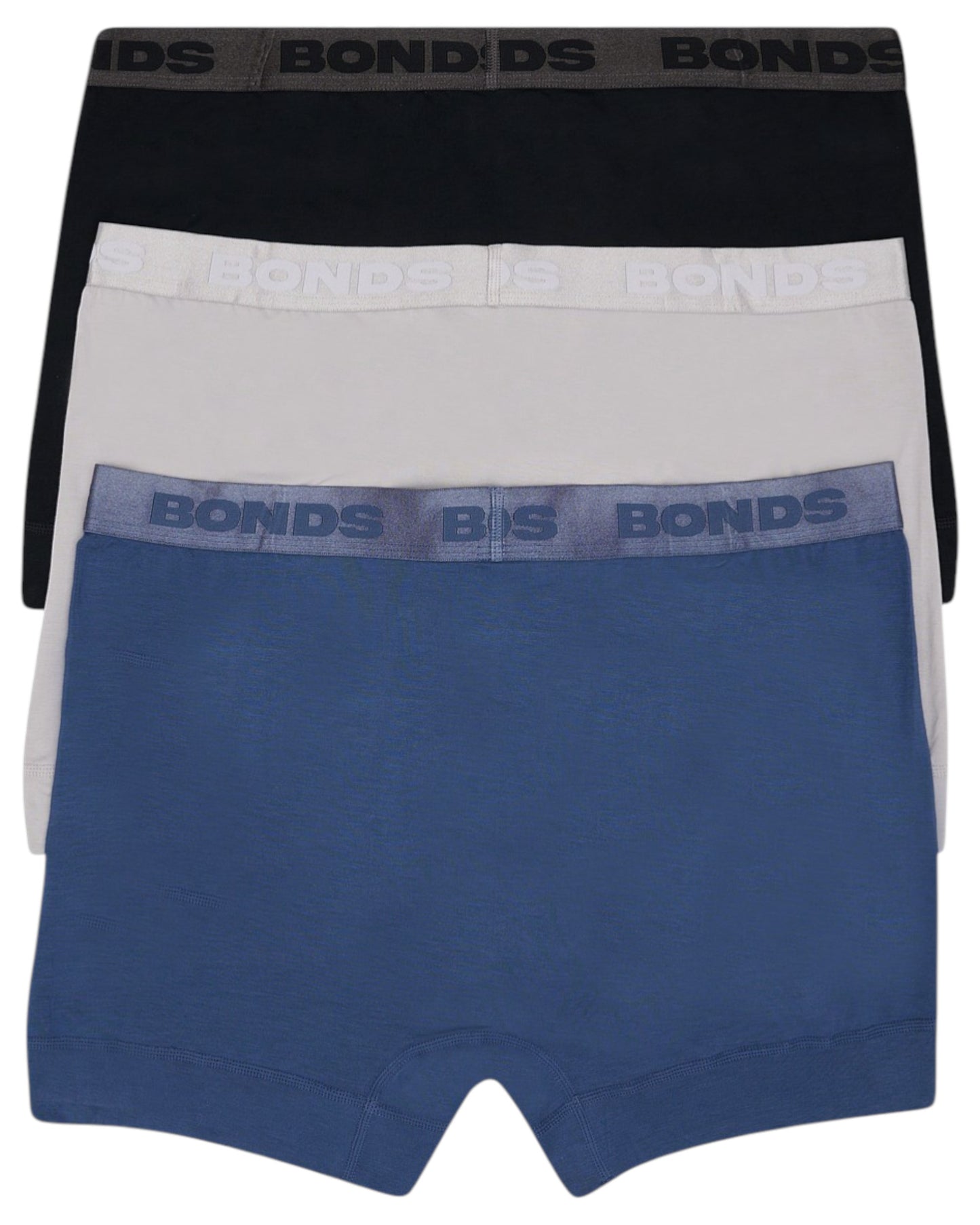 6 Pack Mens Bonds Total Package Trunks Underwear Black/Grey/Blue