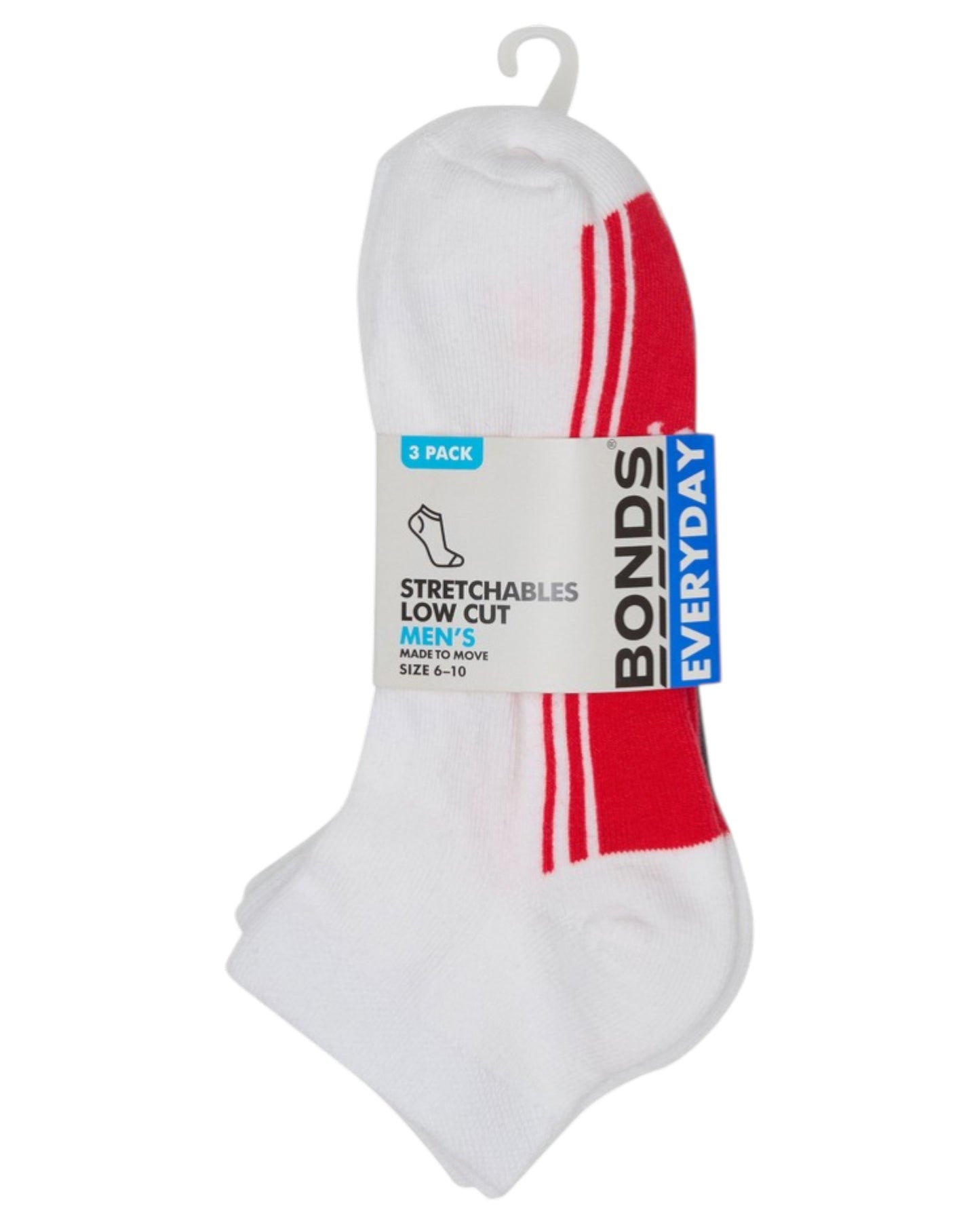 12 Pack Mens Bonds Stretchables Cushioned Low Cut Socks White