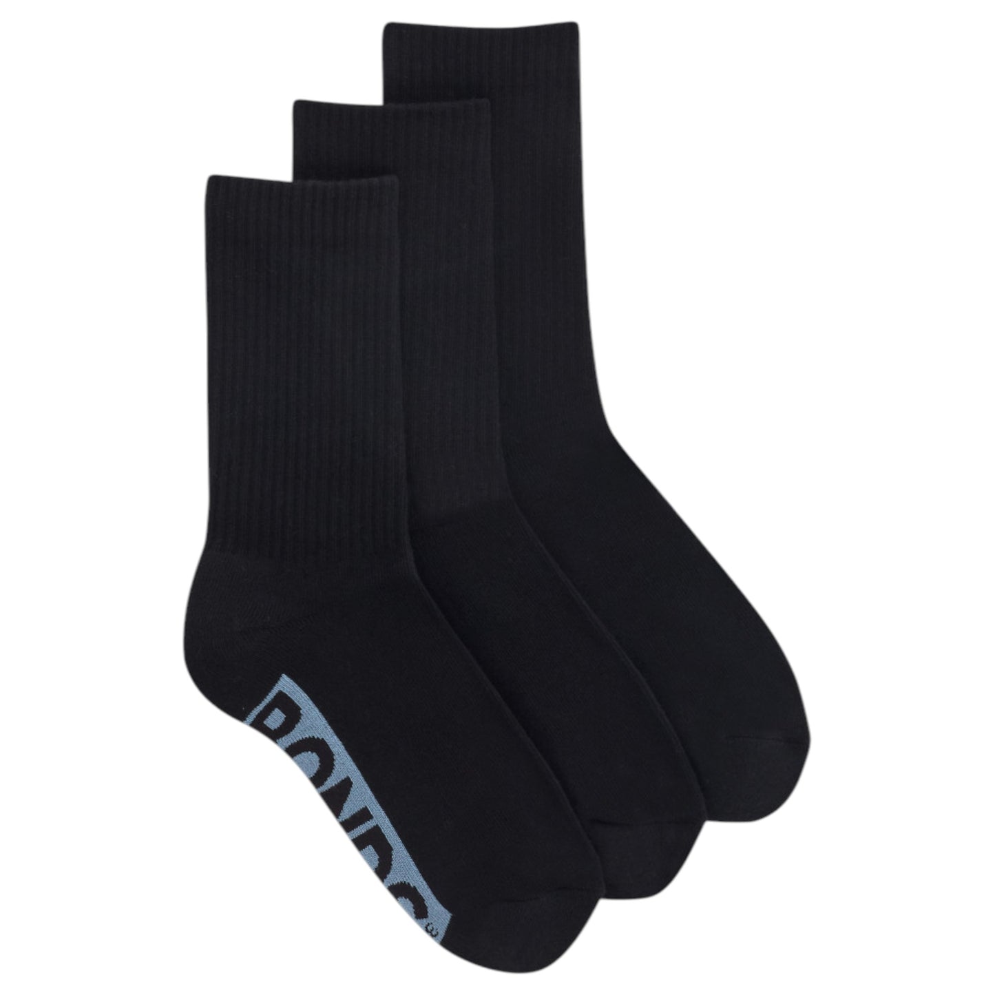 3 x Bonds Womens Logo Cushioned Crew Black Multi Socks