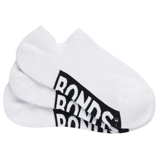 3 Pack Womens Bonds No Show Socks White